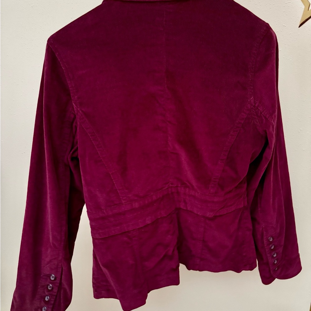 a.n.a Burgundy Corduroy Blazer Women’s Medium Wine Red Tailored Jacket - Picture 5 of 6